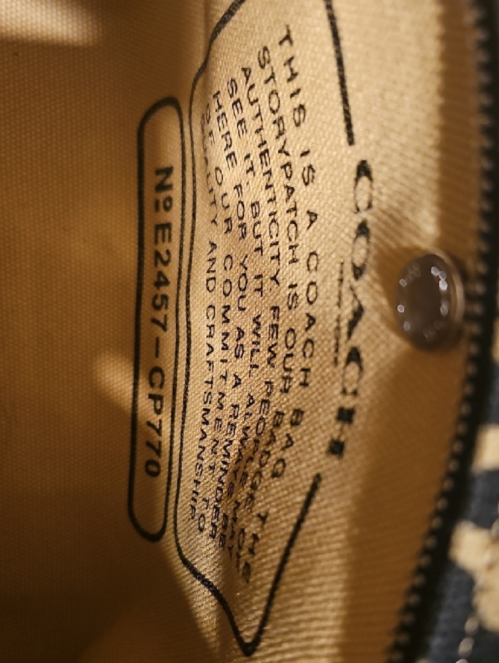 Coach Leopard-Print Canvas Tote in Black and Tan - Picture 4 of 11